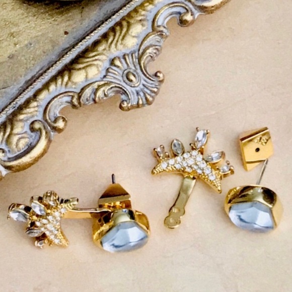 ALEXIS BITTAR • Jagged Marquis Cluster Crystal Stone Ear Jackets Earrings - Picture 11 of 11